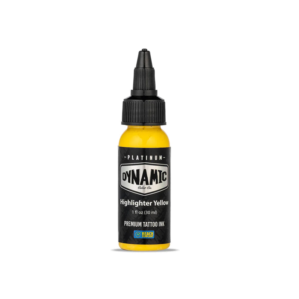 Highlighter Yellow Dynamic Platinum Tattoo Ink - 1oz Bottle